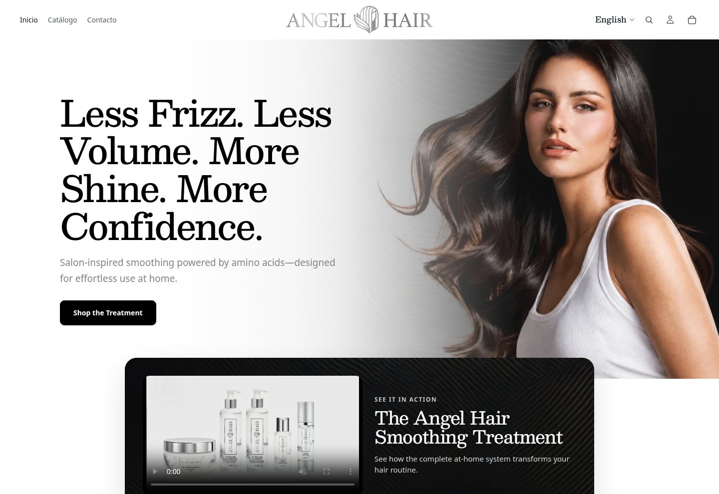 Sitio web de Angel Hair diseñado por Sweet Brand Studio
